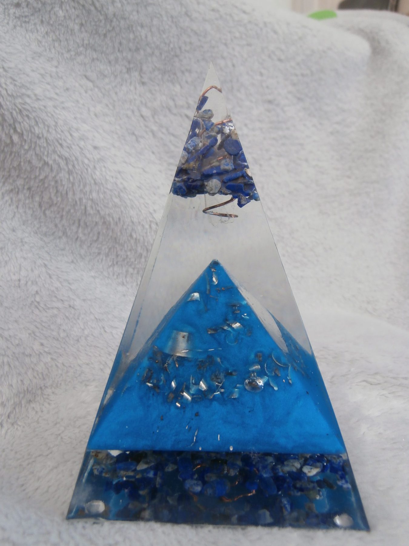 2 In 1 Sky Blue Orgonite Pyramid