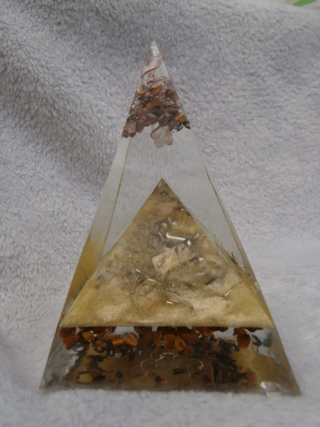 2 In 1 Yellow Orgonite Pyramid