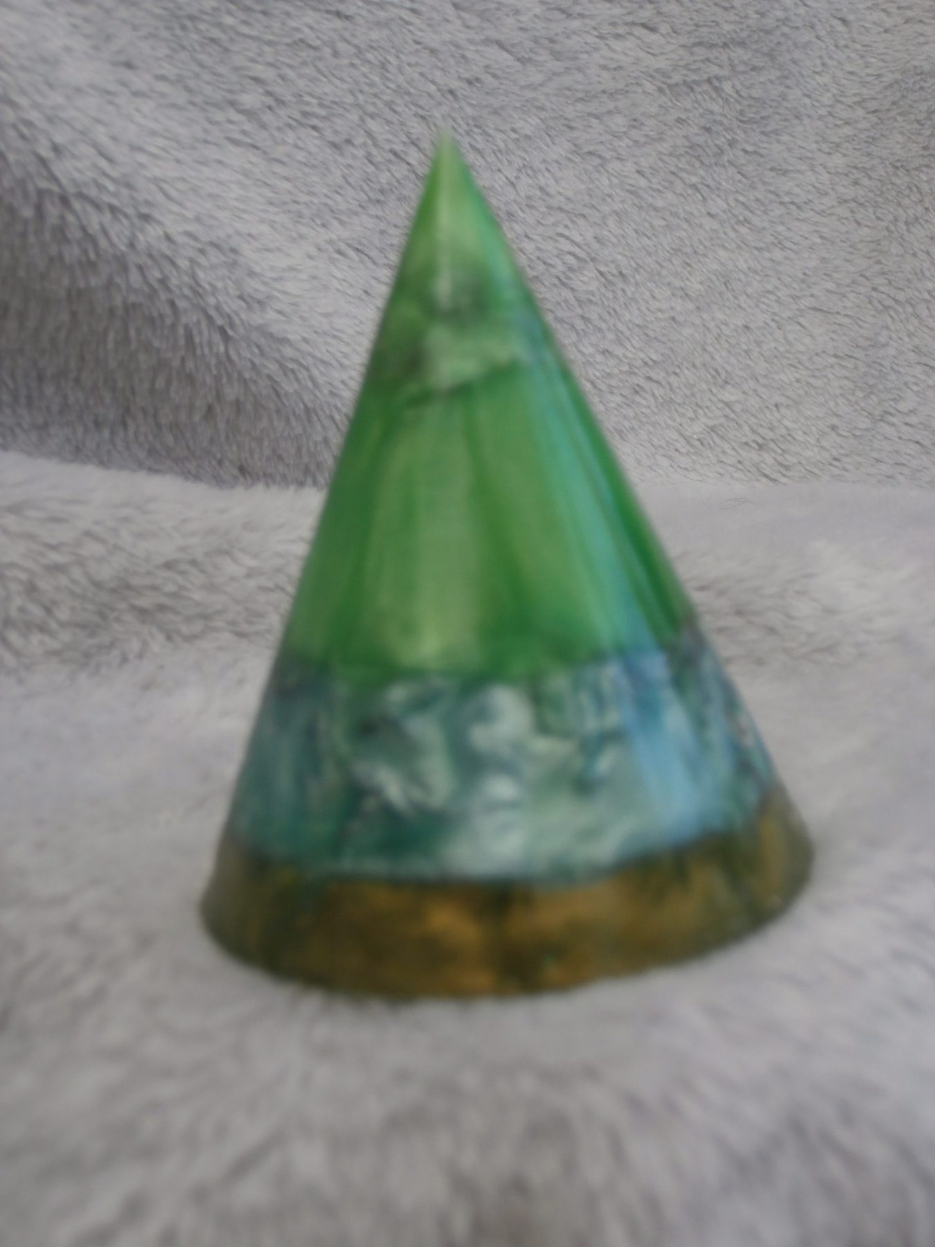 Shades of Green Orgonite Cone