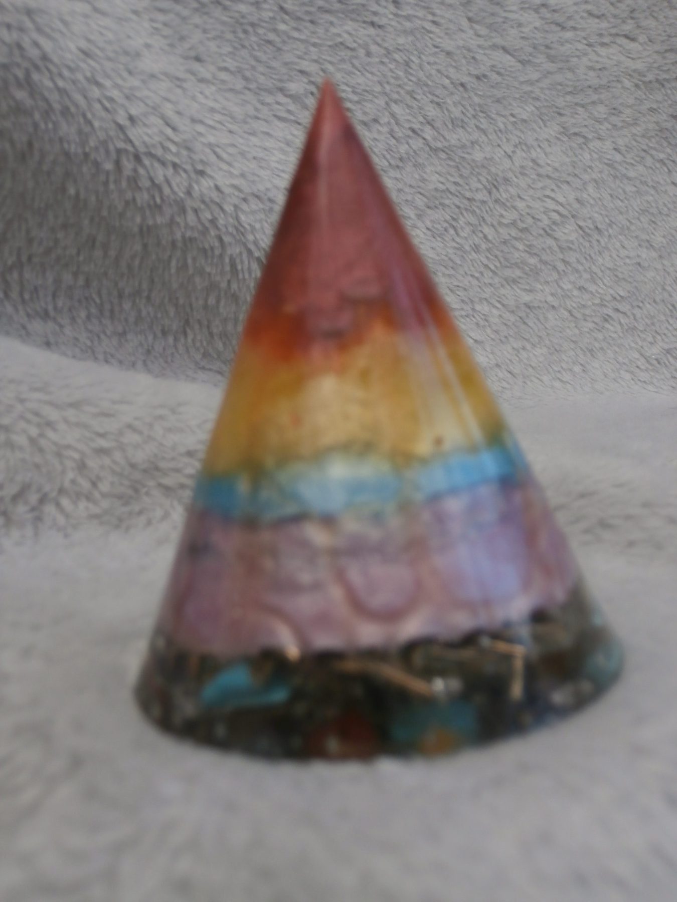 Rainbow Orgonite Cone
