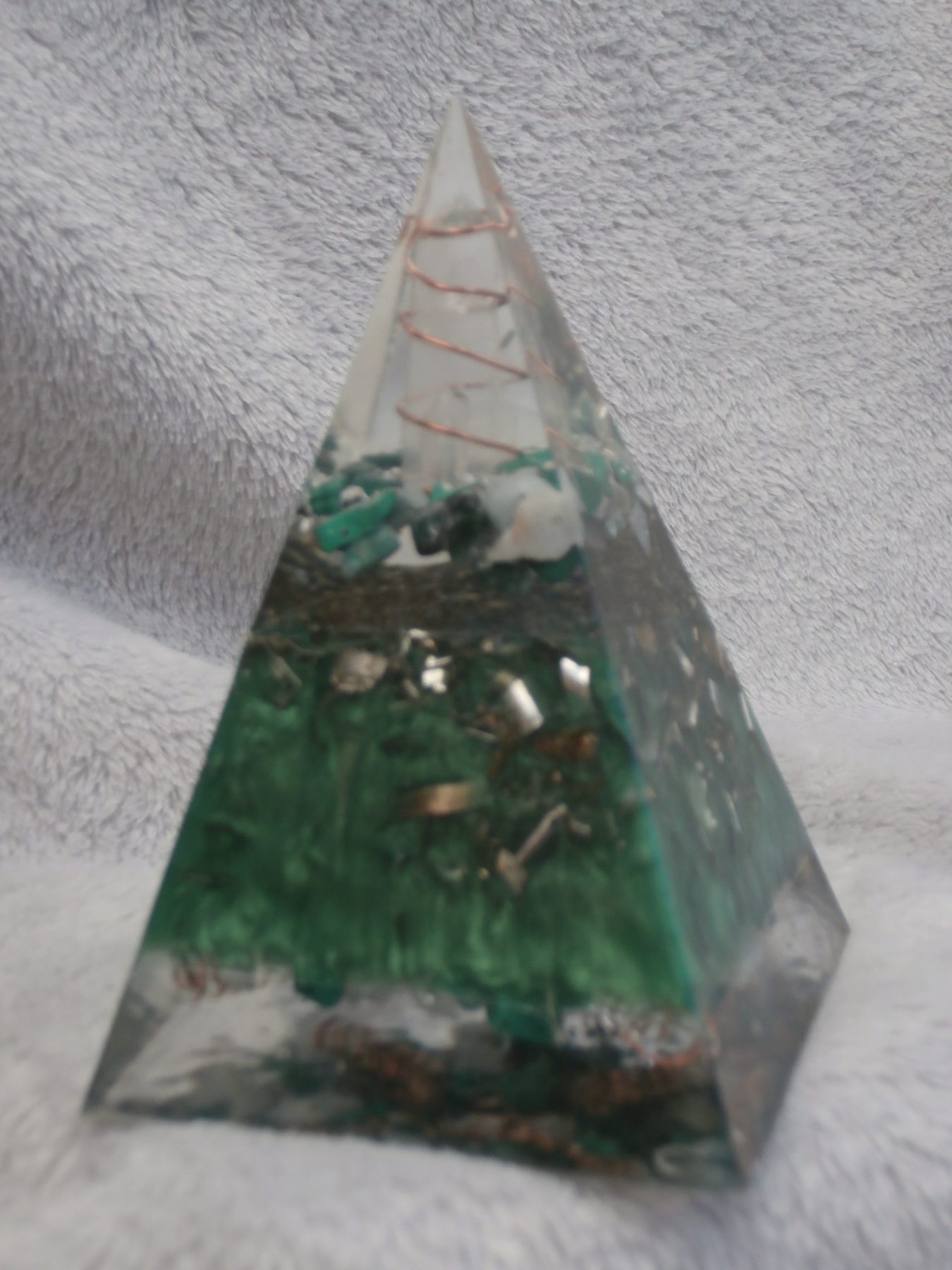 Nubian Orgonite Pyramid (Green)