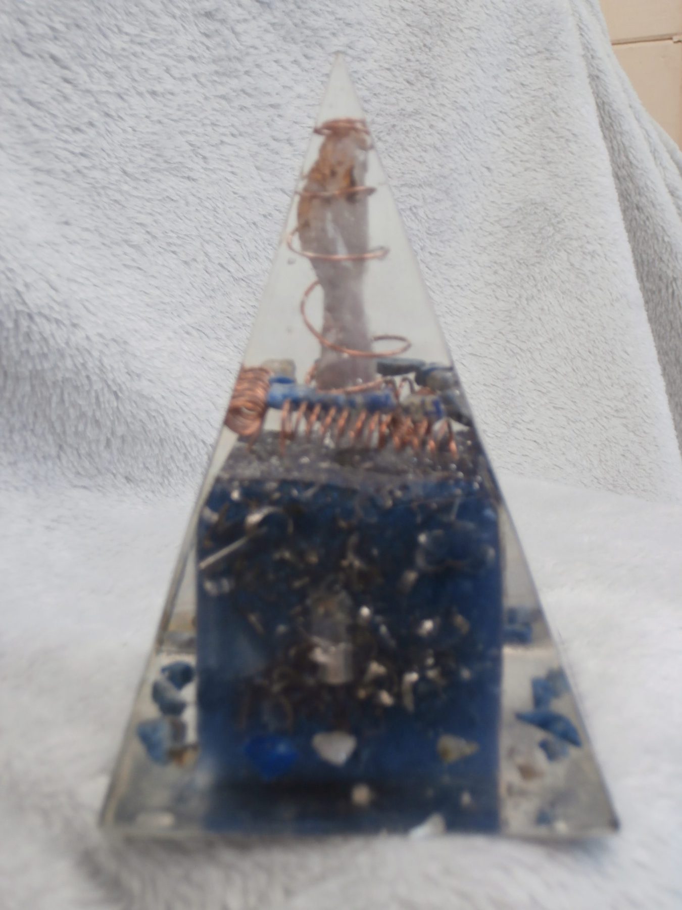 Orgonite Pyramid (Blue Cube with Lapis)