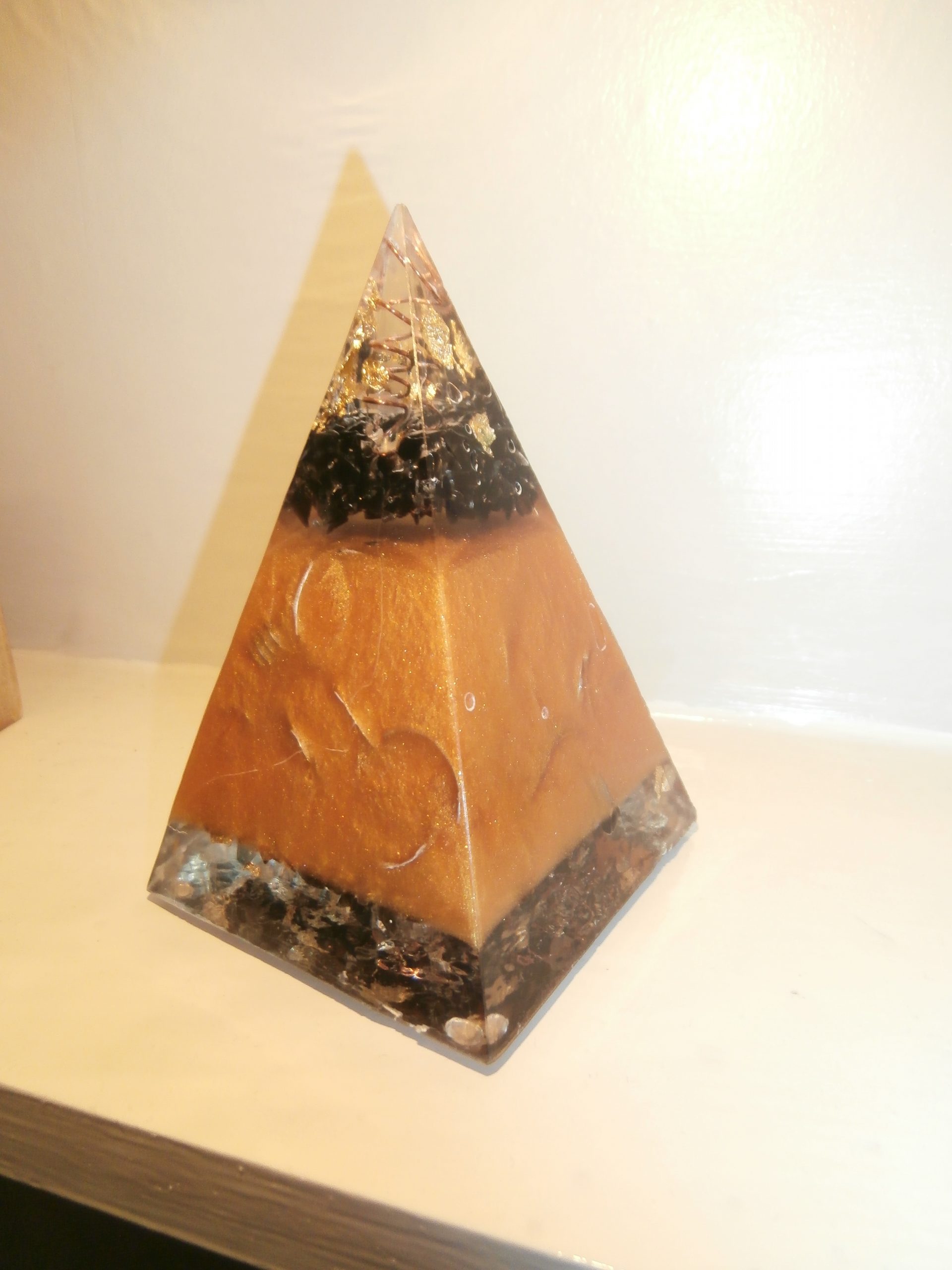 Gold Nubian orgonite Pyramid
